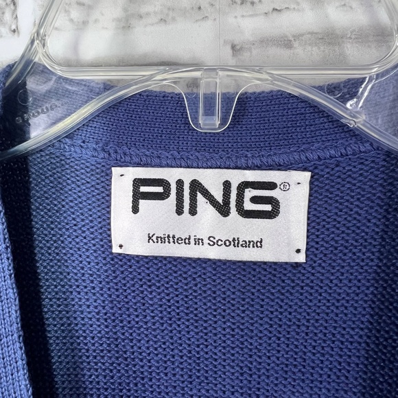 ⛳️|•PING•| Vintage Cardigan Sweater Vest Button Down Knitted In Scotland - Picture 4 of 8